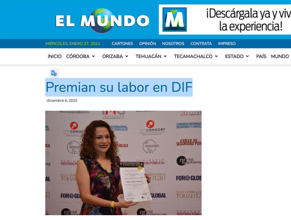 Premian su labor en DIF - Instituto Mejores Gobernantes